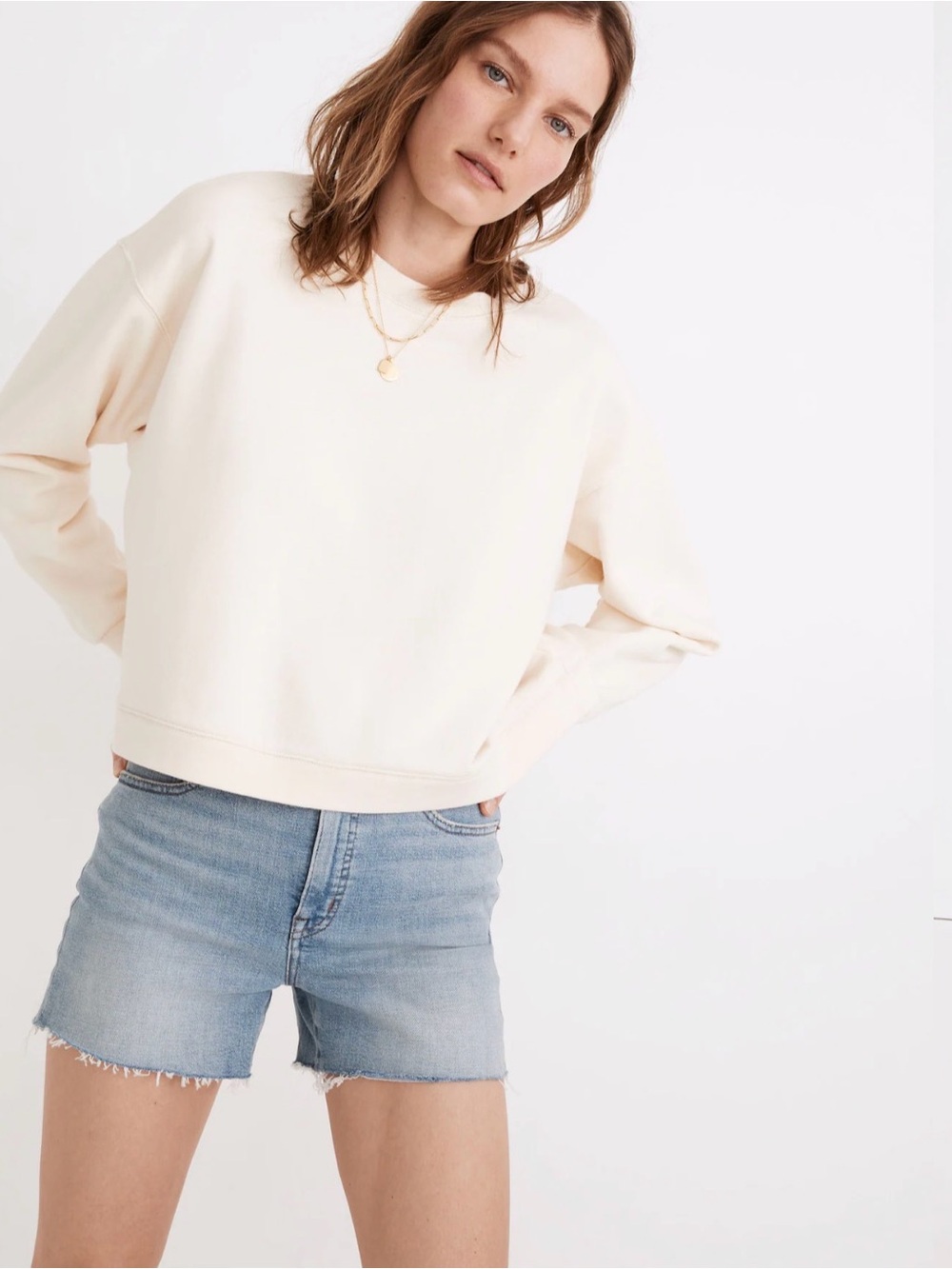 Madewell (Re)sourced Cotton Swing Sweatshirt Lavender Size Medium